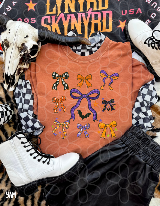 Halloween Coquette Bows Completed Tee