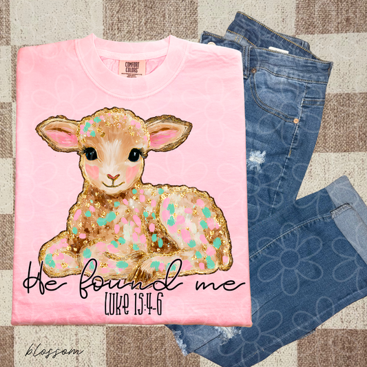 He Found Me Lamb Completed Tee