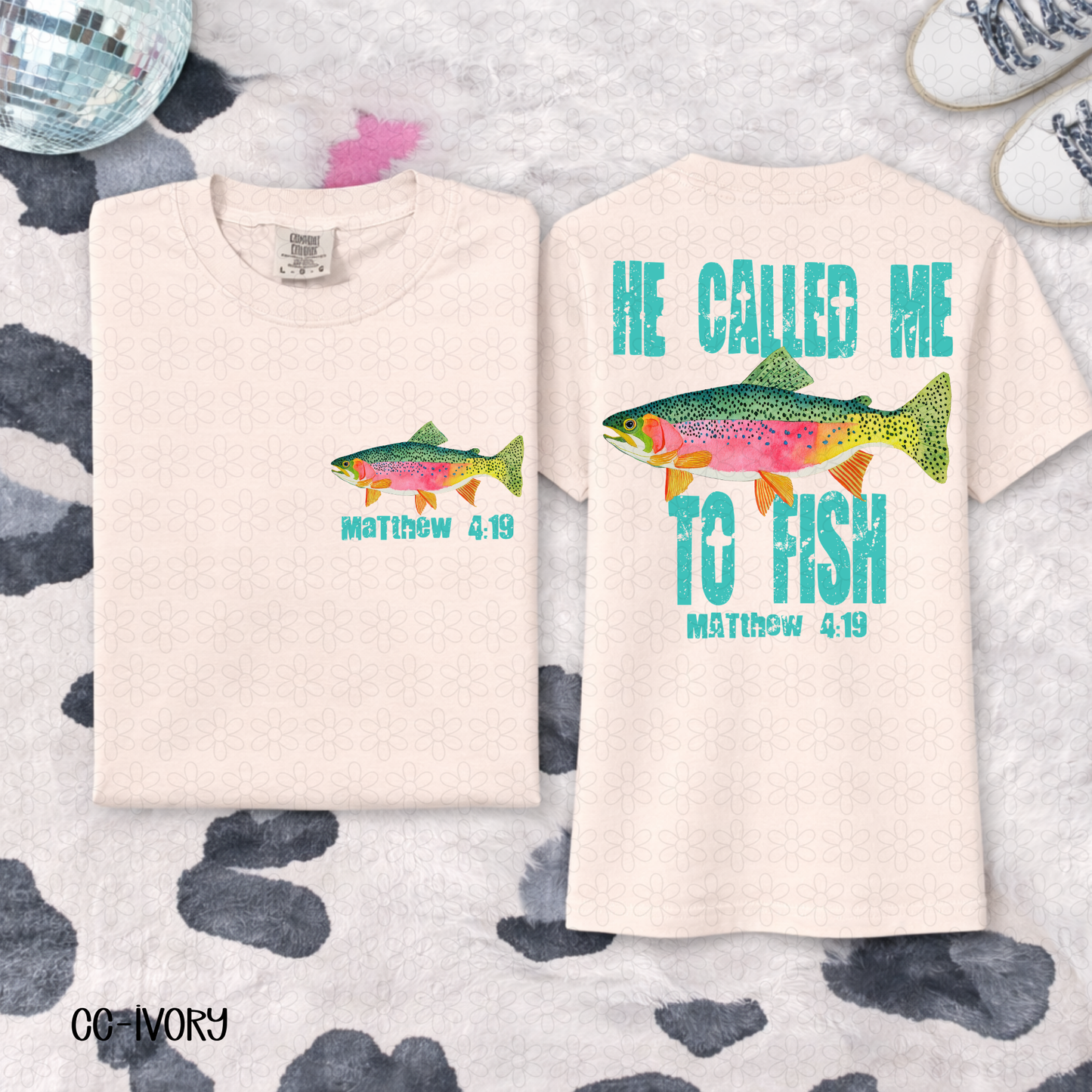 He Called Me To Fish- teal letters DTF Transfer
