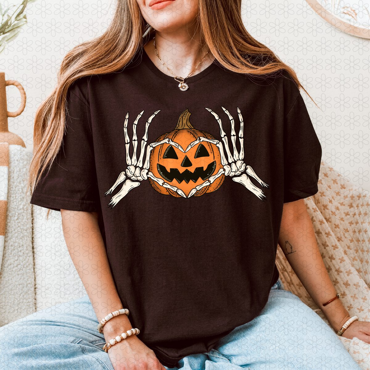 Heart Hand Pumpkin DTF Transfer