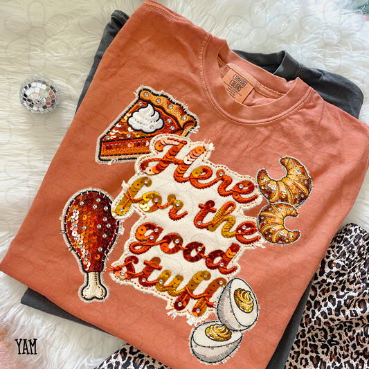 Here For The Good Stuff Kids Completed Tee