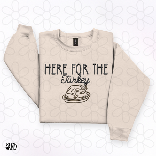 Here For The Turkey Kids Completed Tee