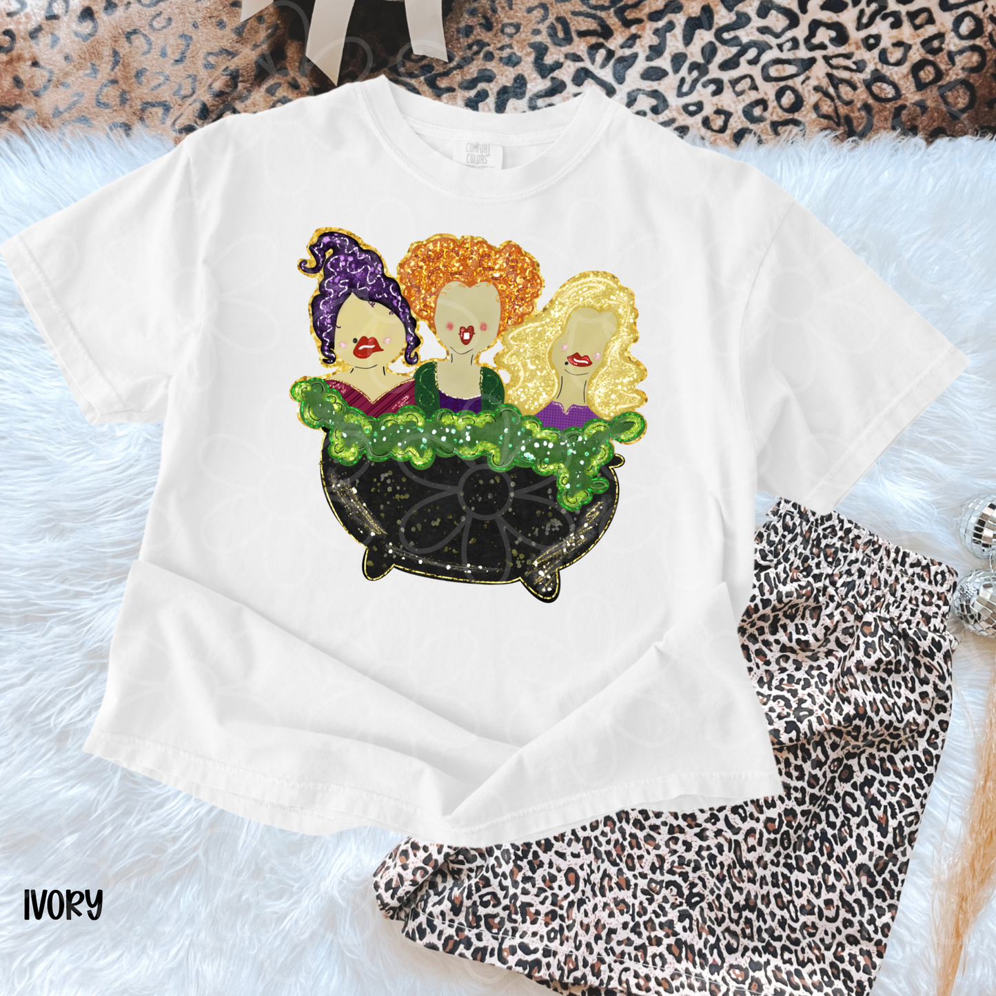 Hocus Pocus Faux Glitter Completed Tee