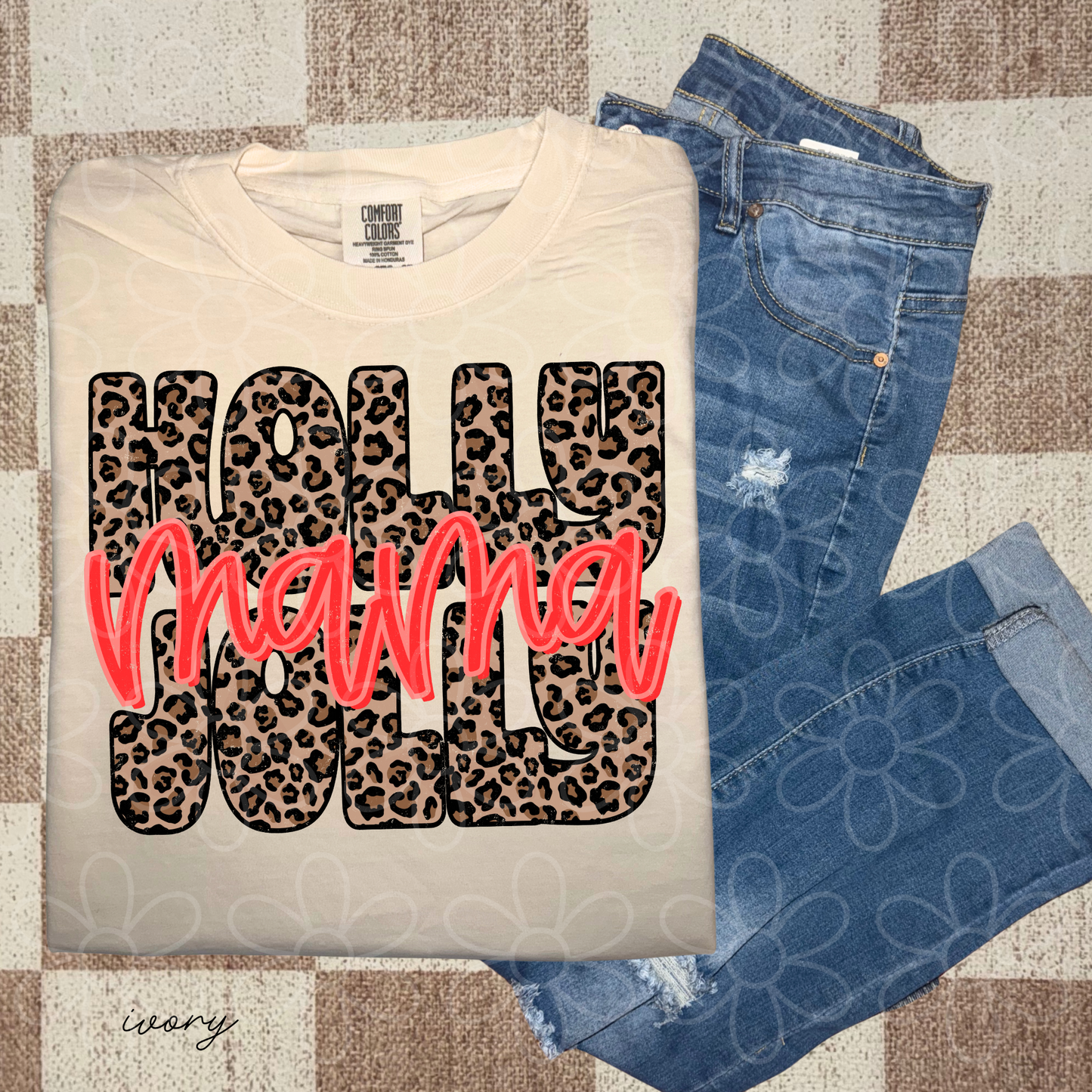 Holly Jolly Mama Leopard DTF Transfer