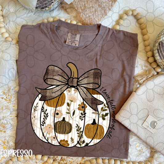 I Love Fall Most Of All Pumpkin Kids Completed Tee