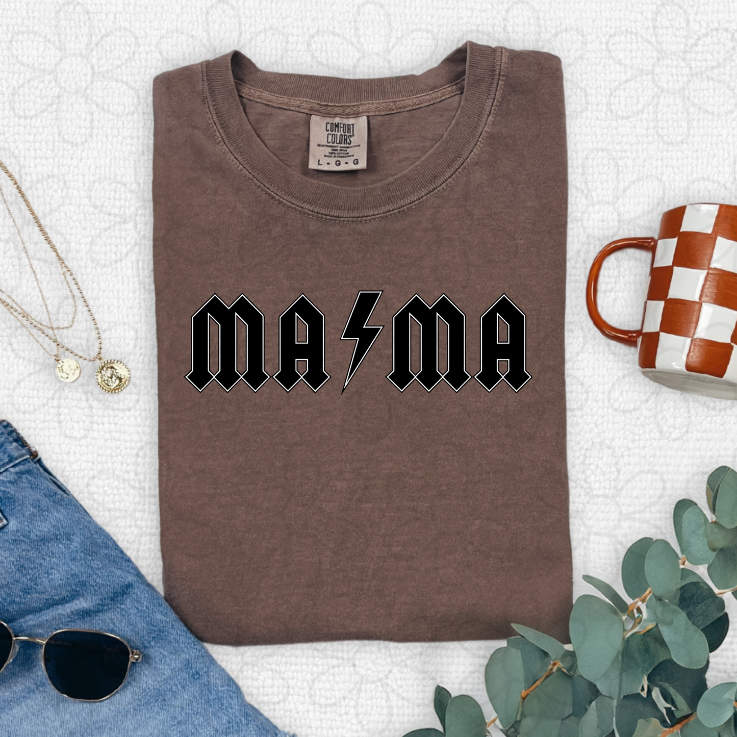 Black Lightening Bolt Mama DTF Transfer