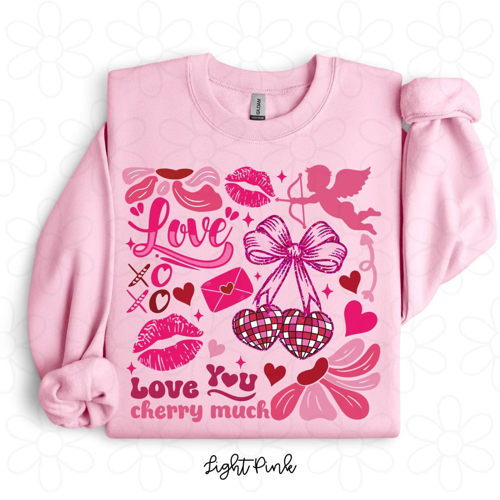 Love You Cherry Much Coquette Kids Completed Tee