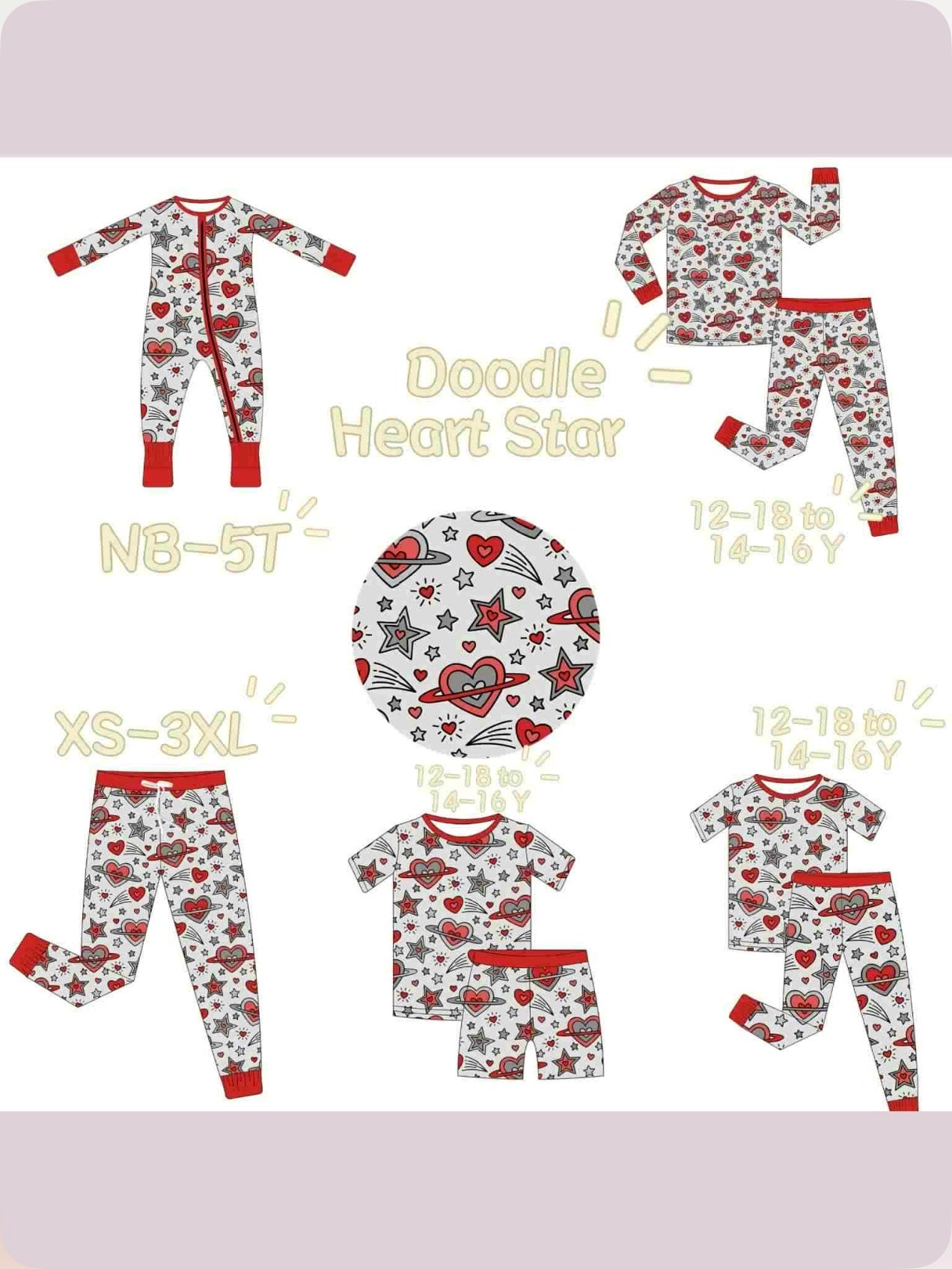 Doodle Heart Star Bamboo 11/07 DROP Closes 11/14 at 8:00pm CST (Copy)