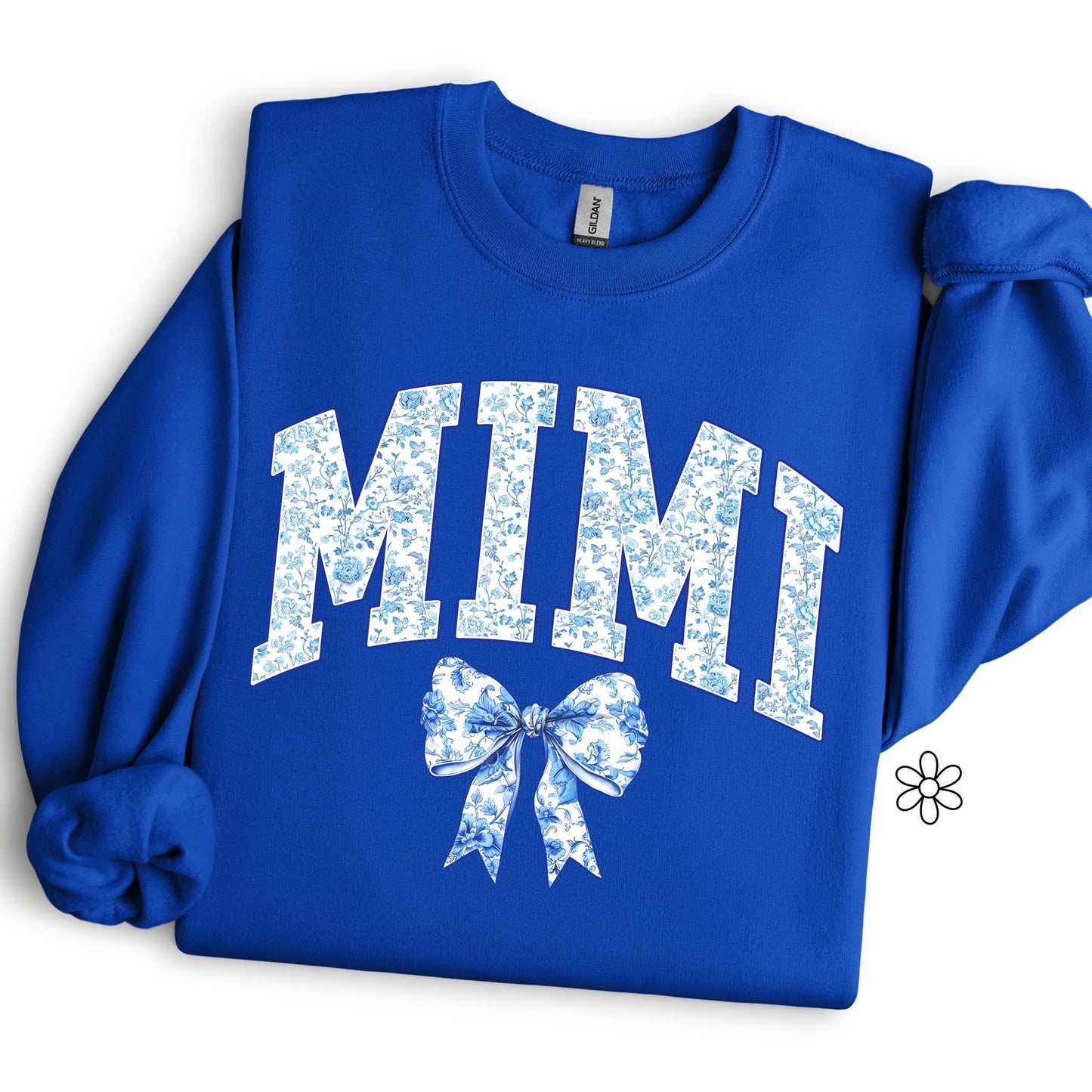 Blue Floral Mimi Completed Tee