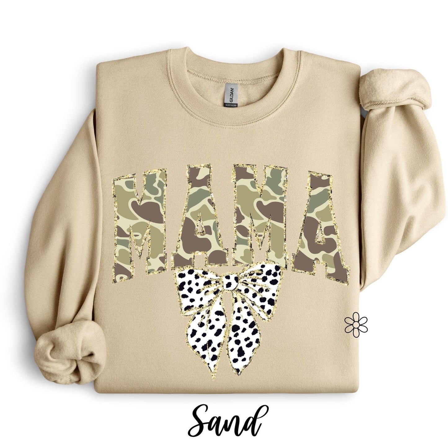 Camo Mama Gold Glitter Completed Tee