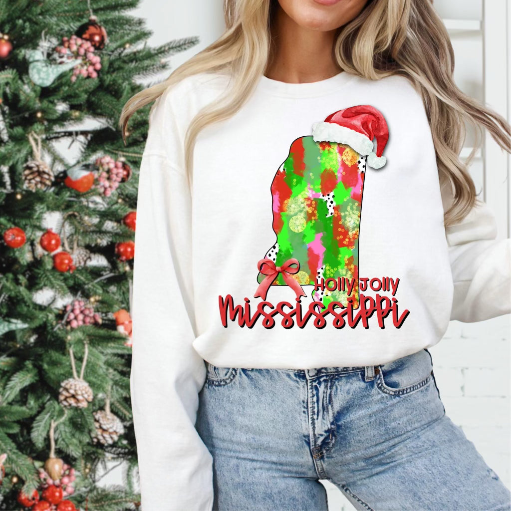 Holly Jolly States (Multiple Options) Completed Tee