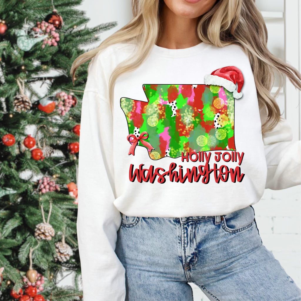 Holly Jolly States (Multiple Options) Completed Tee