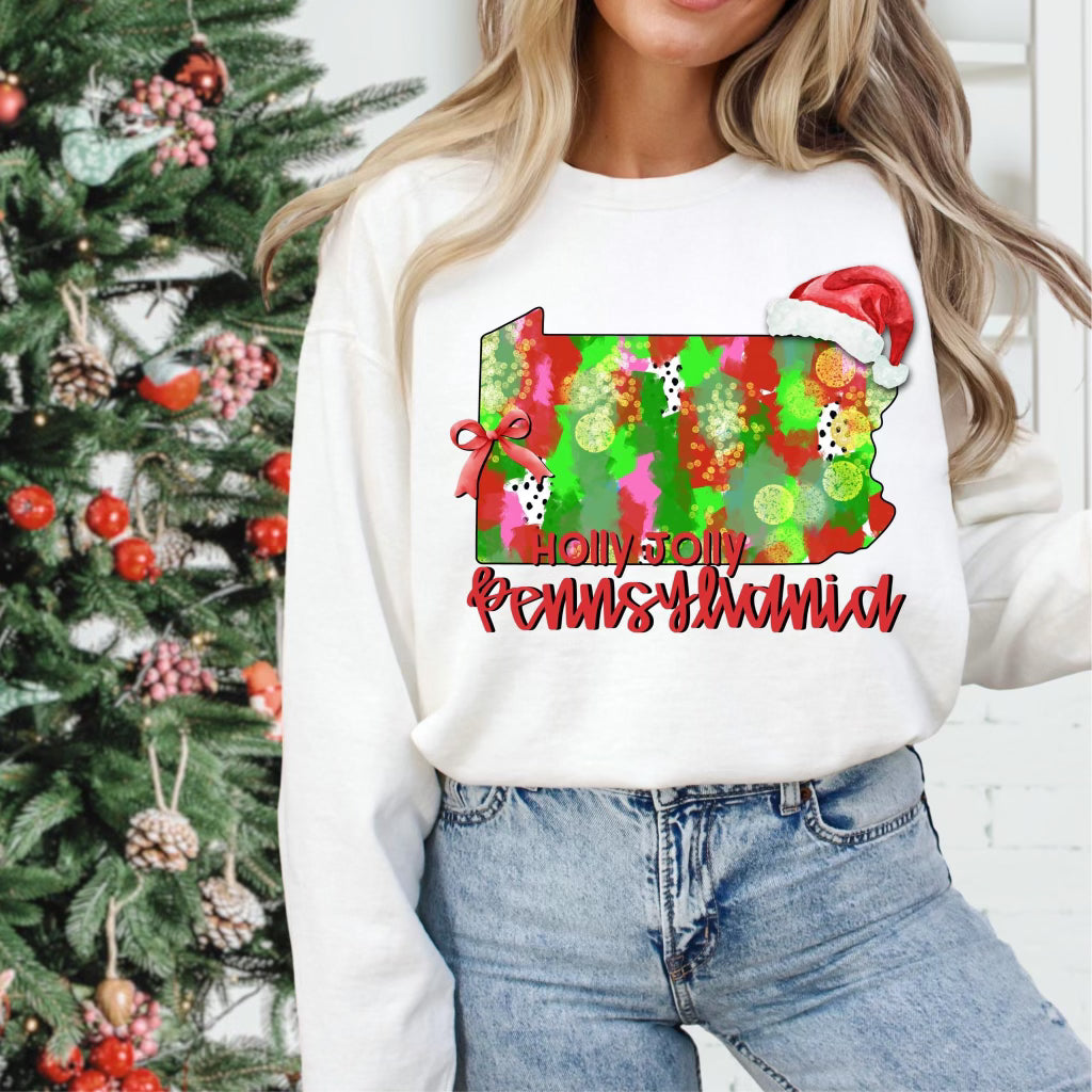 Holly Jolly States (Multiple Options) Completed Tee