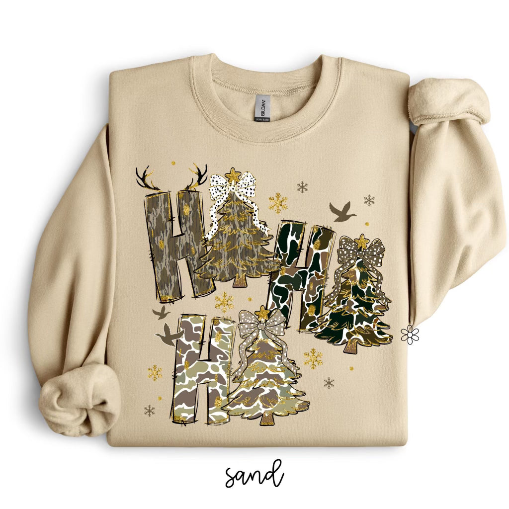 Camo Ho Ho Ho Kids Completed Tee