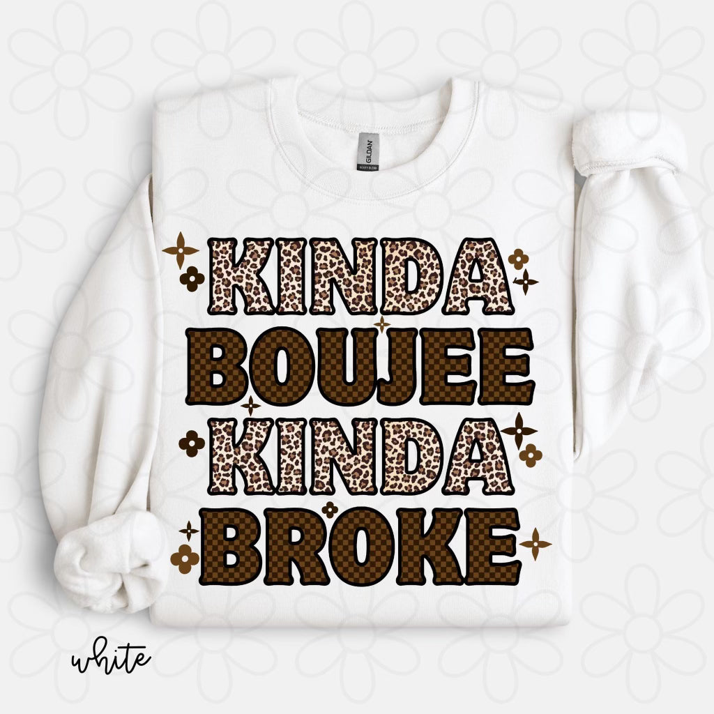 Kinda Boujee Kinda Broke Kids Completed Tee