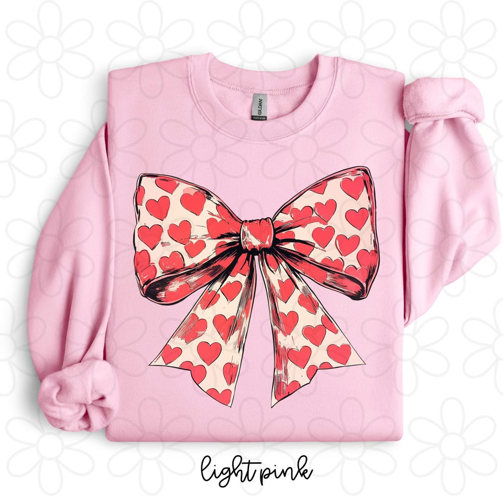 Red Heart Coquette Bow Kids Completed Tee