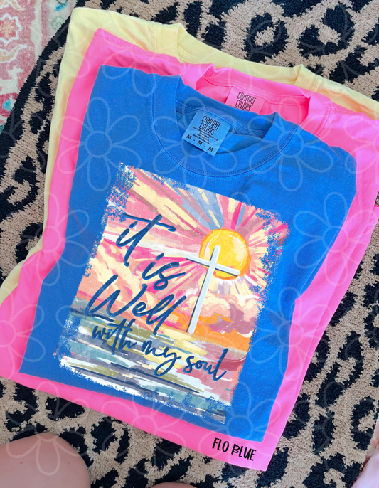 It Is Well With My Soul Sun Cross Kids Completed Tee