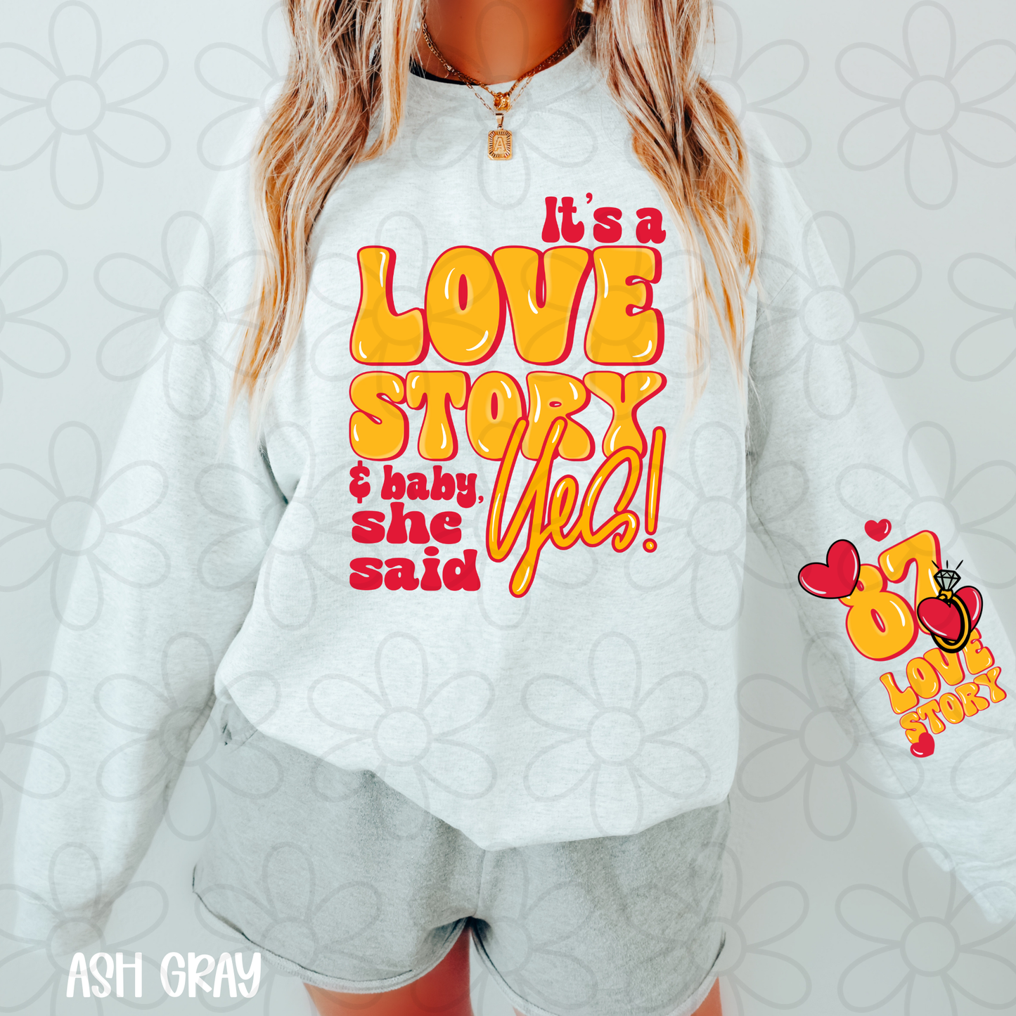 It's A Love Story & Baby She Saied Yes Chiefs Kids Completed Tee