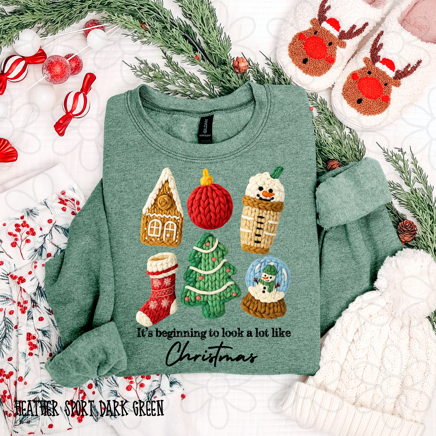 It's Beginning To Look A Lot Like Christmas Knit Completed Tee