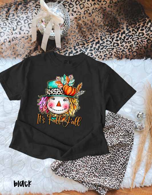 It's Fall Yall Scarecrow Kids Completed Tee