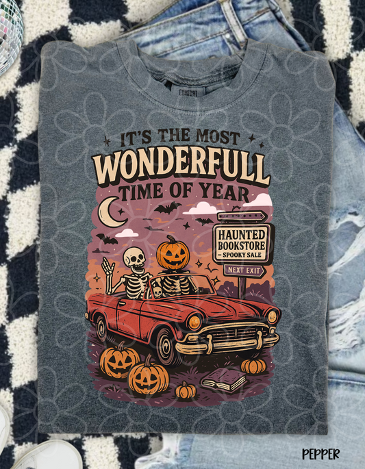 It's The Most Wonderful Time Of Year Haunted Bookstore Completed Tee