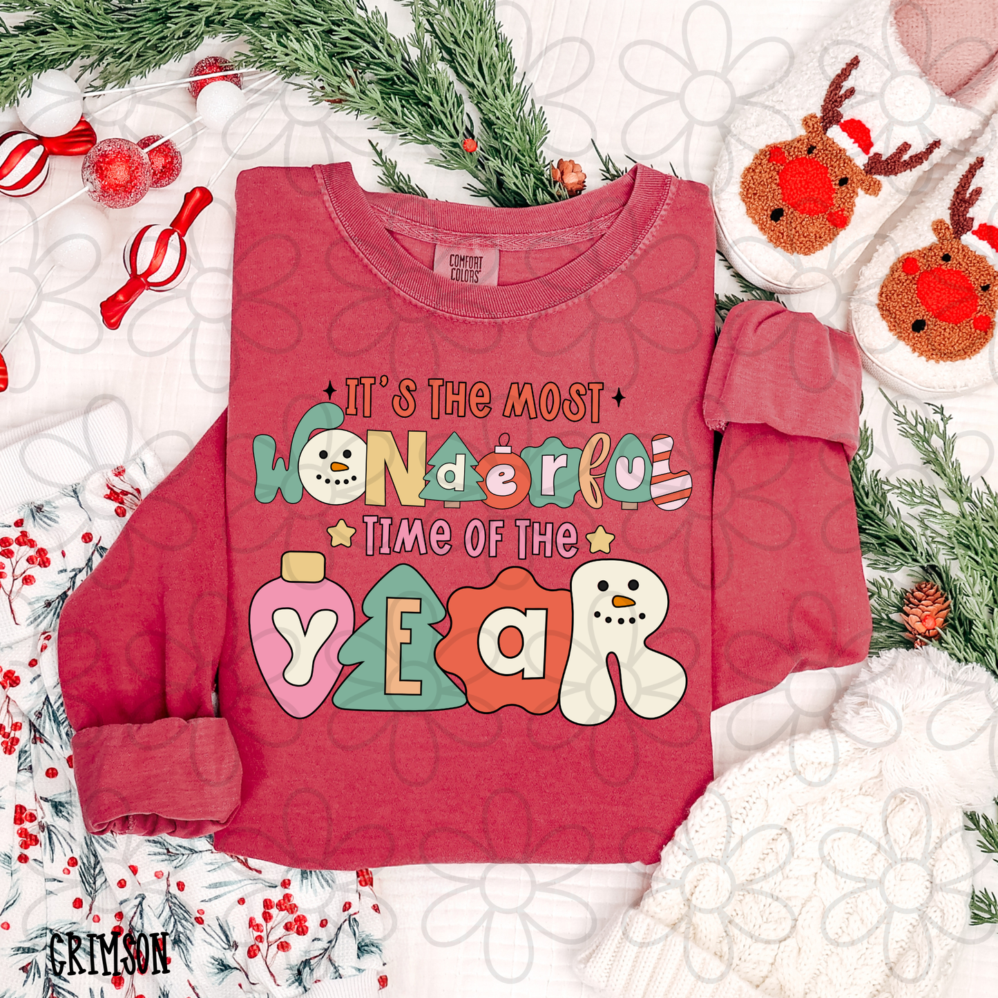 It's The Most Wonderful Time Of Year Preppy Snowman Kids Completed Tee