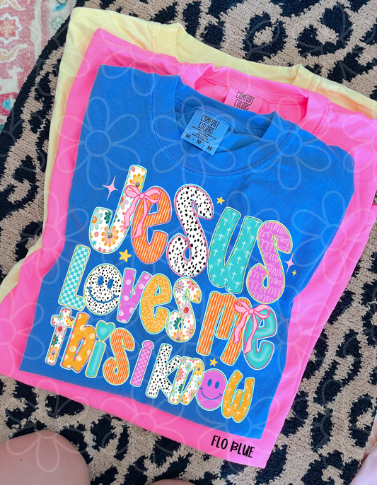 Jesus Loves Me This I Know Smiley Kids Completed Tee