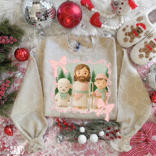 Jesus Pink Bows Kids Completed Tee