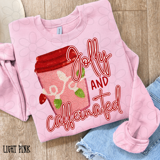 Jolly And Caffeinated Sequins Completed Tee