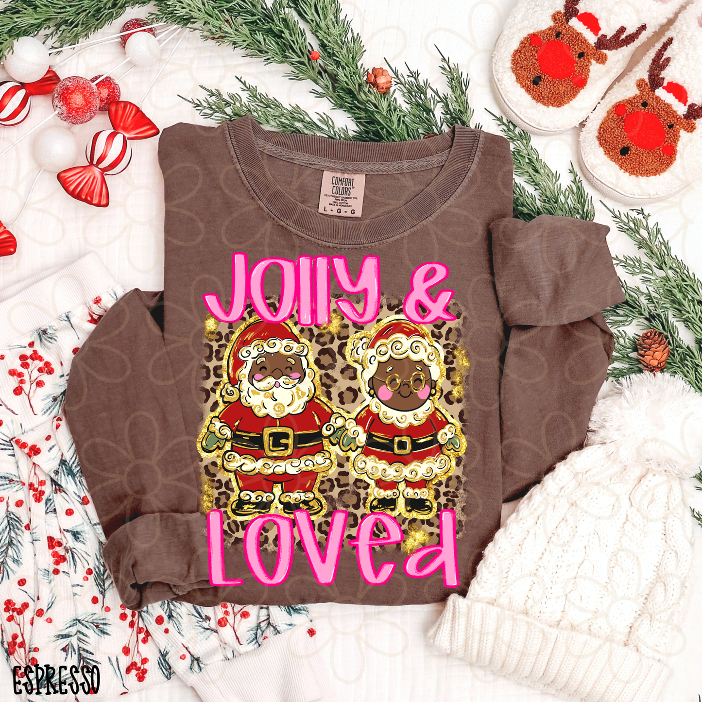 Jolly & Loved Dark Leopard Kids Completed Tee
