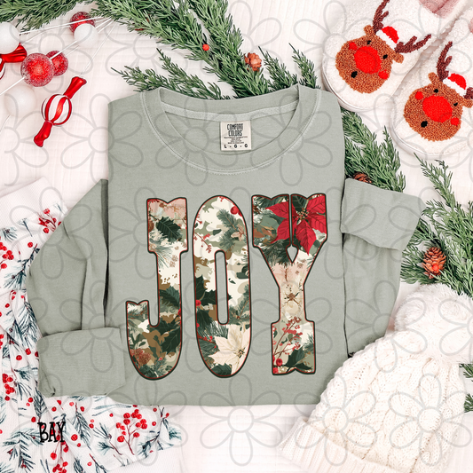 Joy Christmas Flower DTF Transfer