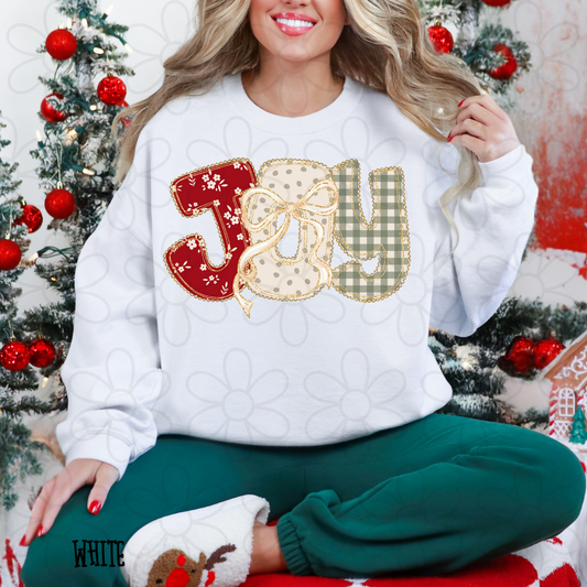 Joy Gold Coquette Bow Completed Tee