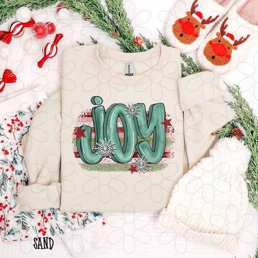 Joy Stripes Snowflakes Kids Completed Tee