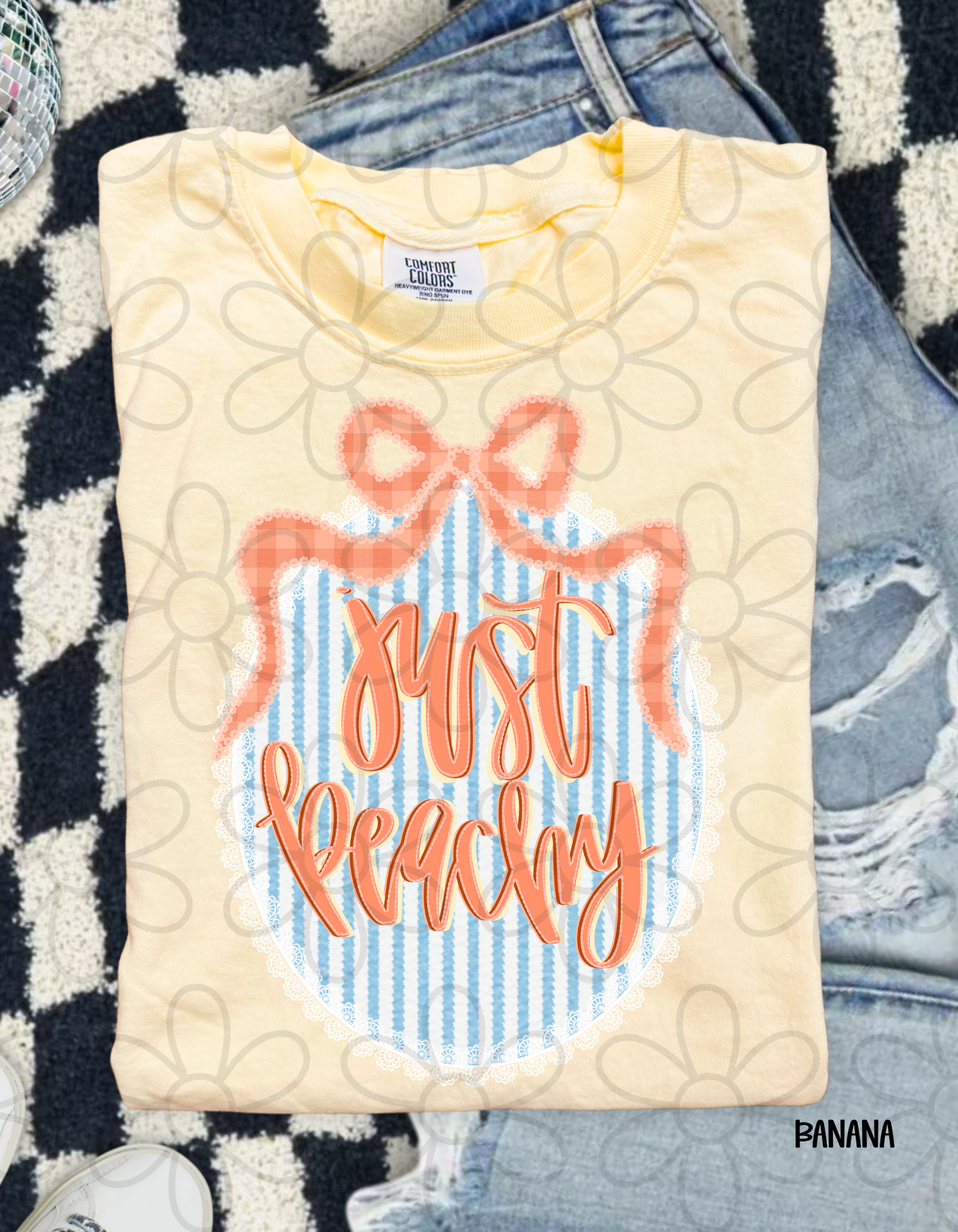 Just Peachy Coquette Completed Tee
