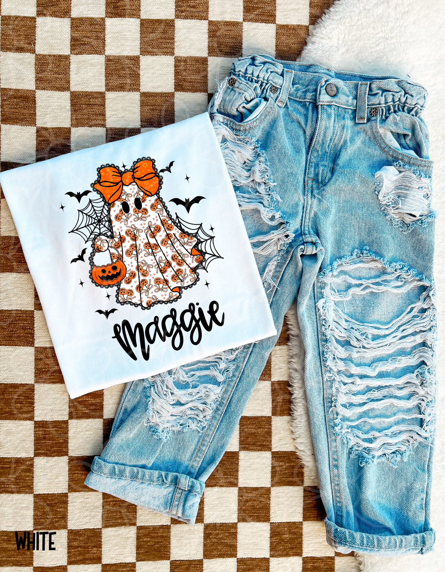 Lace Halloween Ghost Custom Name DTF Transfer