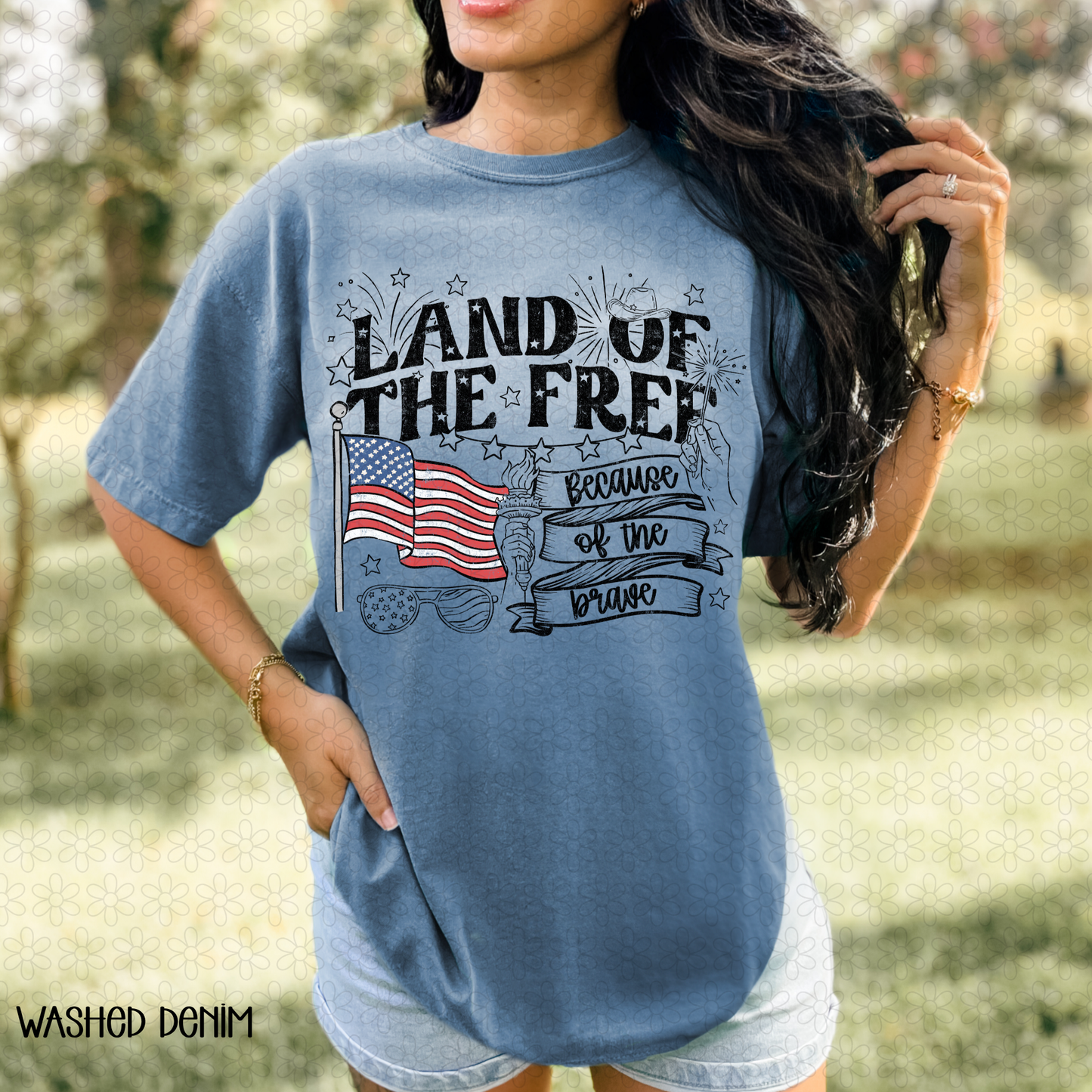 Land Of the Free Because Of The Brave-BLACK DTF Transfer