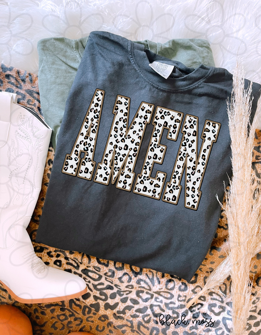 Leopard Amen DTF Transfer