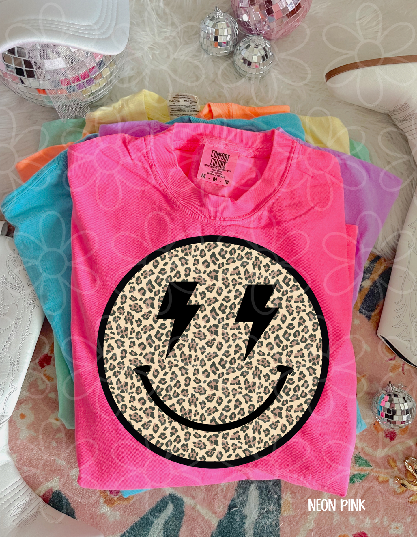 Leopard Lightning Bolts Smiley DTF Transfer