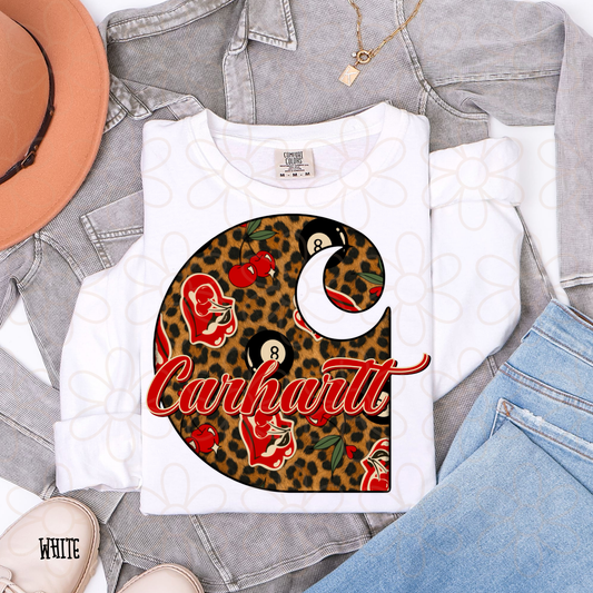 Leopard Red Western Carhartt Kids Completed Tee