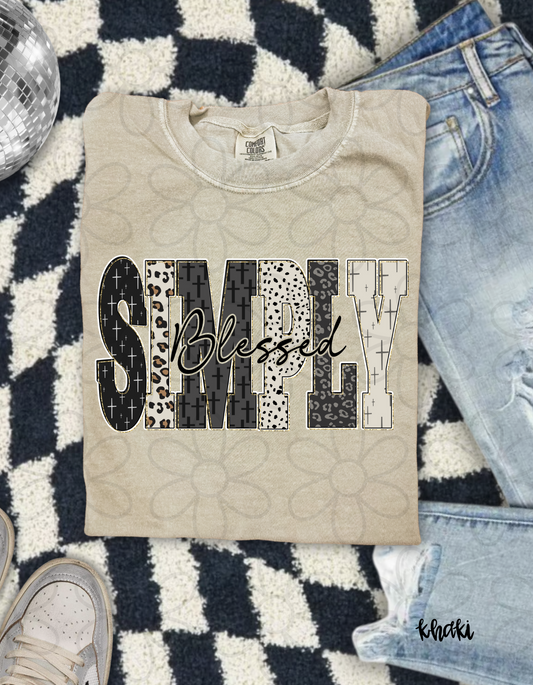 Leopard Simply Blessed Kids Completed Tee