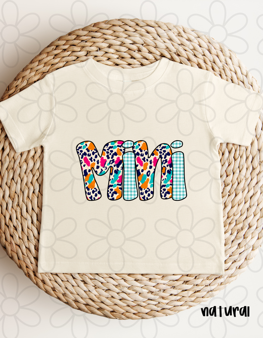 Leopard Gingham Mini Kids Completed Tee