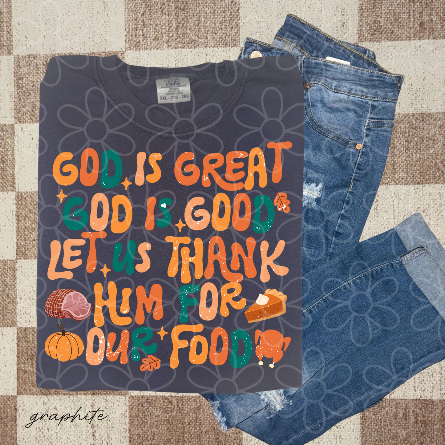 Let Us Thank Him For Our Food Kids Completed Tee