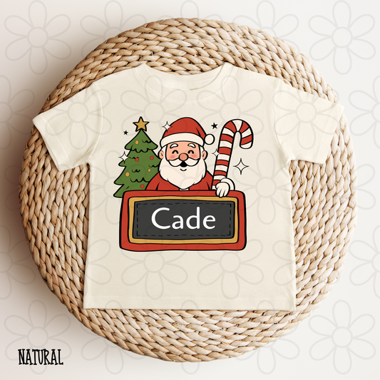 Light Santa Christmas Custom Name DTF Transfer