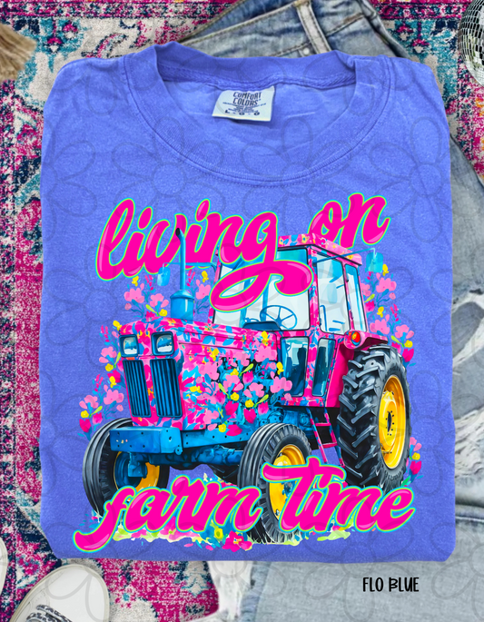 Living On Farm Time Kids Completed Tee