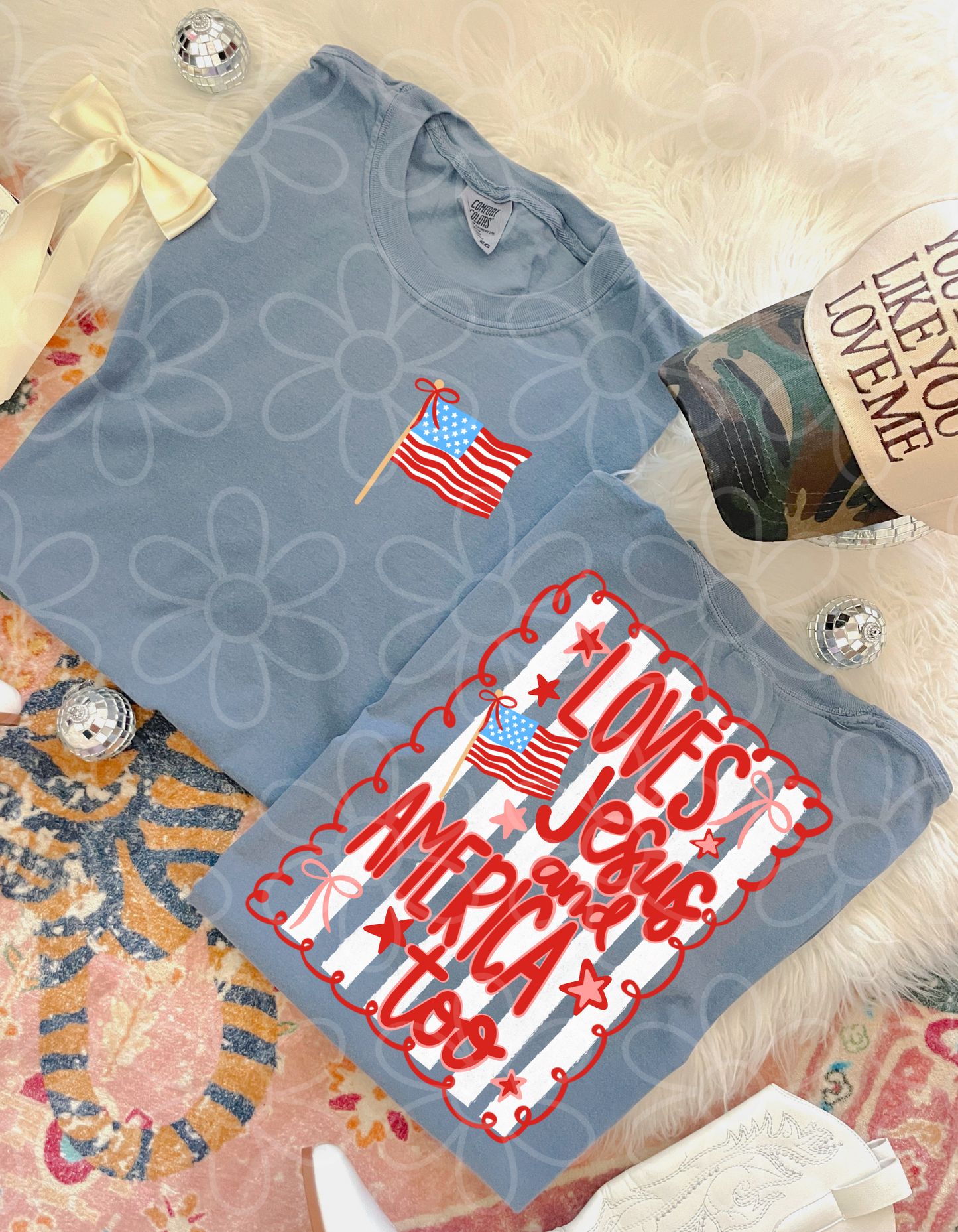 Love Jesus And America Too DTF Transfer