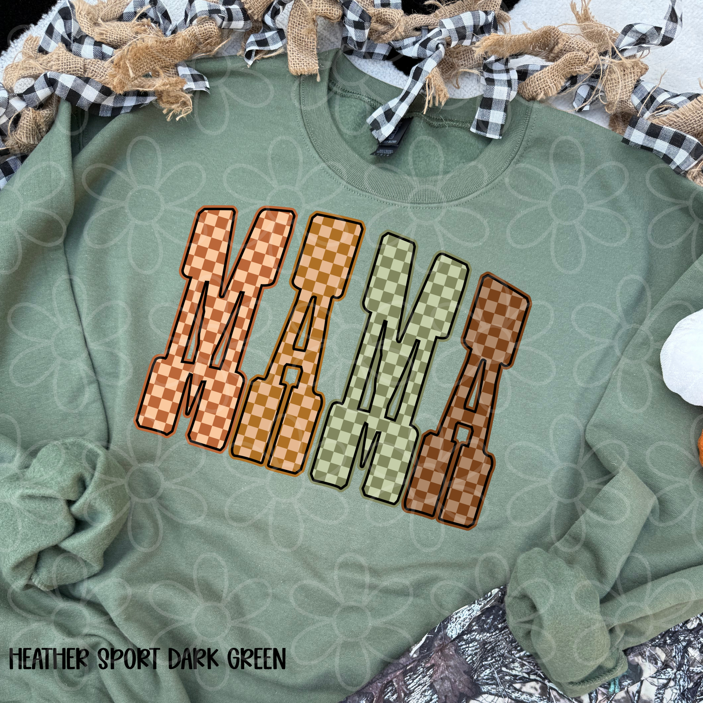 Mama Fall Checkered DTF Transfer