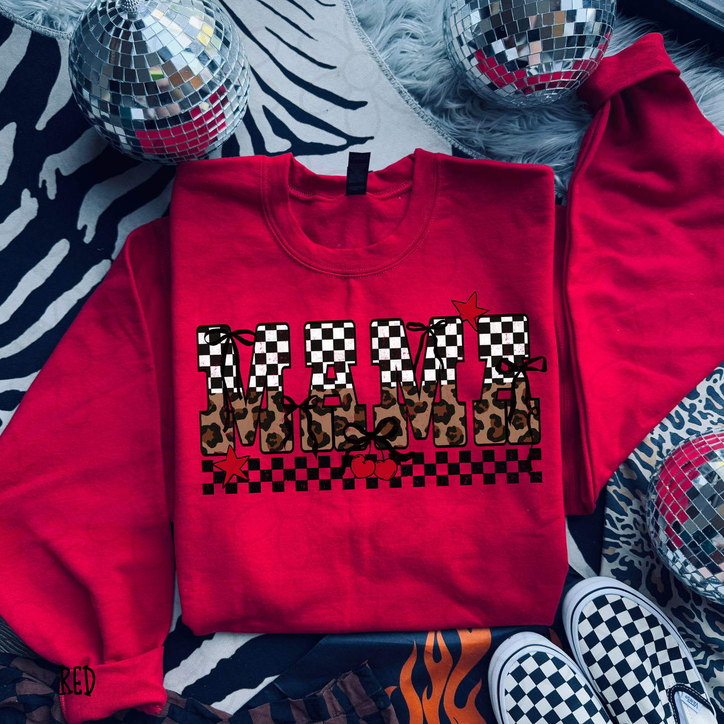 Mama Half Check Half Leopard DTF Transfer