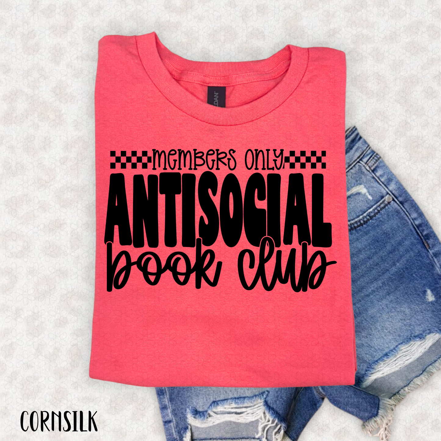 Members Only Antisocial Book Club DTF Transfer