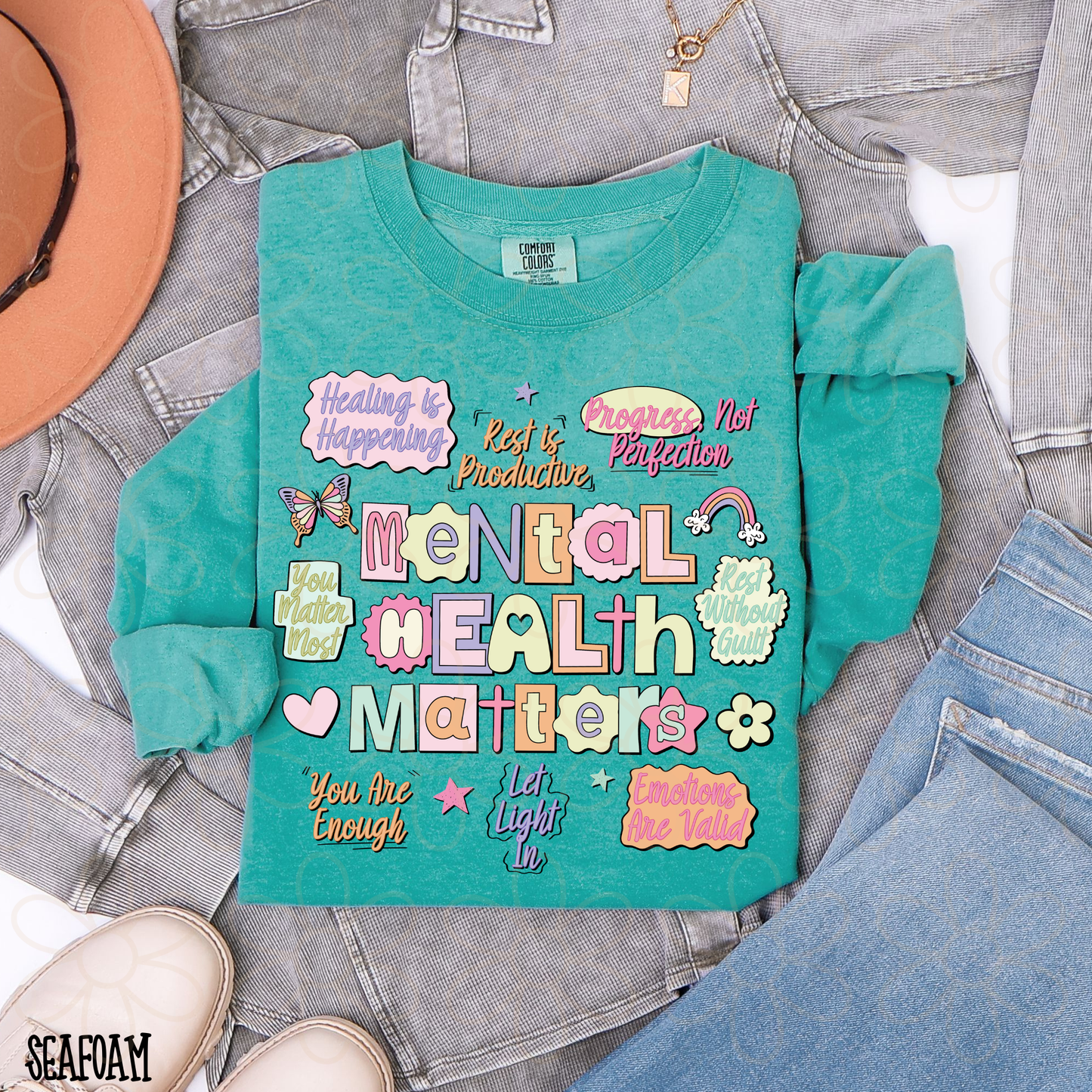 Mental Health Matters Affirmations Kids Completed Tee