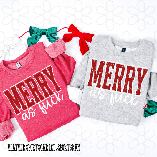 Merry As Fuck Distressed DTF Transfer